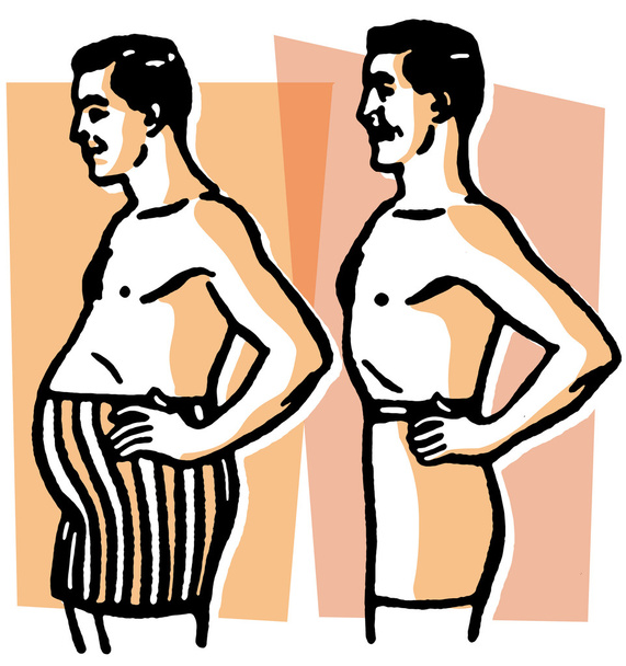 Uma versão em preto e branco de uma comparação de formas do corpo
 - Foto, Imagem
