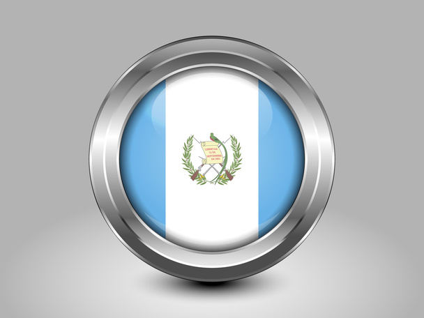 Guatemalan lippu. Metalli ja lasi pyöreä kuvake
 - Vektori, kuva