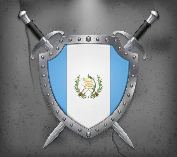 Vlag van Guatemala. Vector middeleeuwse achtergrond - Vector, afbeelding