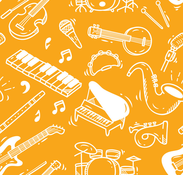 Music instruments background - Vector, Image