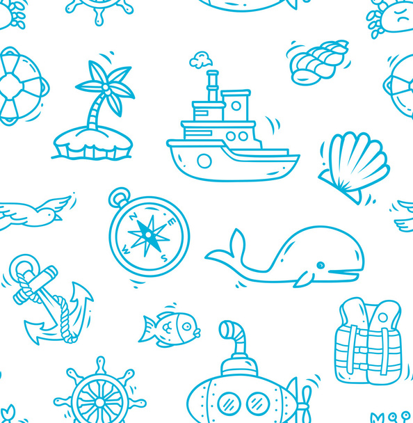 cartoon nautical background - Вектор,изображение