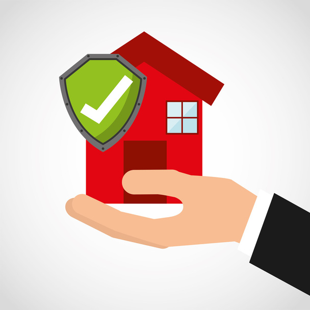 Home verzekering eigenschap concept pictogram - Vector, afbeelding