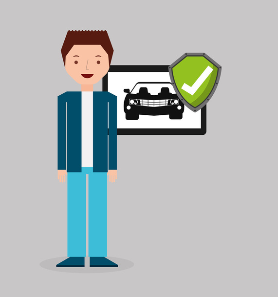 icono de negocio de seguro de coche
 - Vector, Imagen