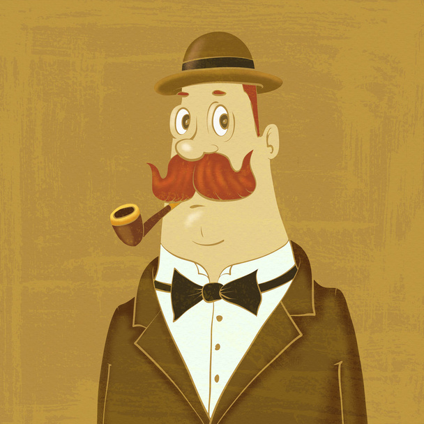 pipe smoker gentleman - Фото, изображение