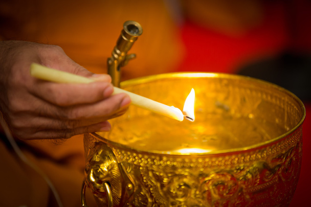 szentelt víz, a szerzetesek és a vallási szertartások thai ünnepség - Fotó, kép