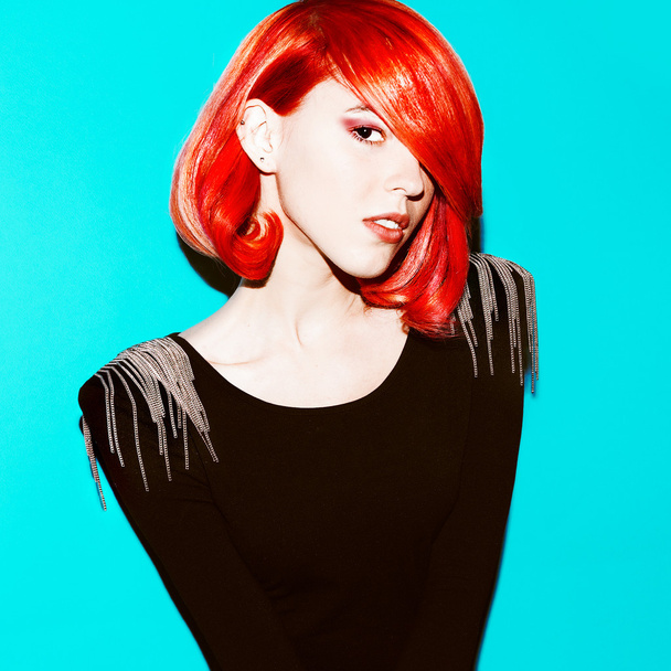 Sensual Beauty Model. Style Hair. Red Hair Color trend. - Φωτογραφία, εικόνα