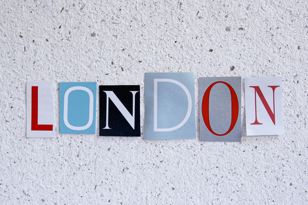London word on handmade paper texture - 写真・画像
