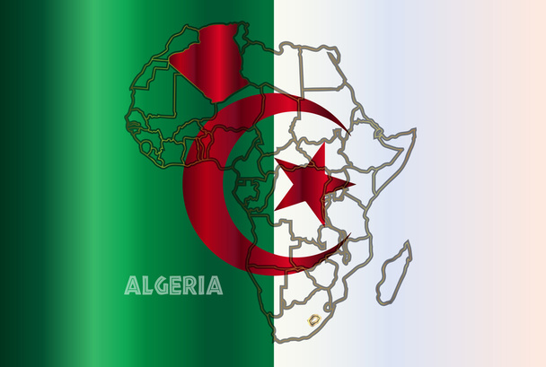 Harita üzerinde izole Cezayir - Vektör, Görsel