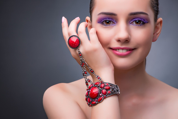 Beautiful woman with jewellery in fashion concept - Photo, Image