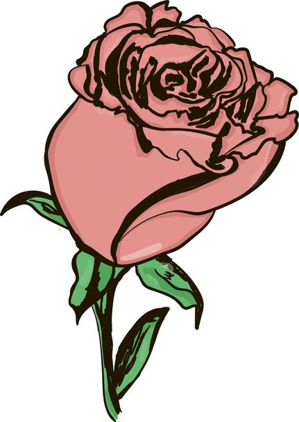 a beauty rose on white - Vector, Image