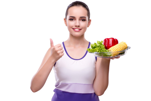 Mujer en concepto de alimentación saludable
 - Foto, imagen
