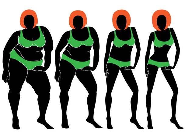Femmes abstraites sur le chemin de perdre du poids
 - Vecteur, image