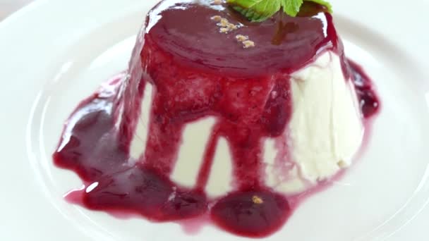 sweet tasty cake on plate  - Footage, Video