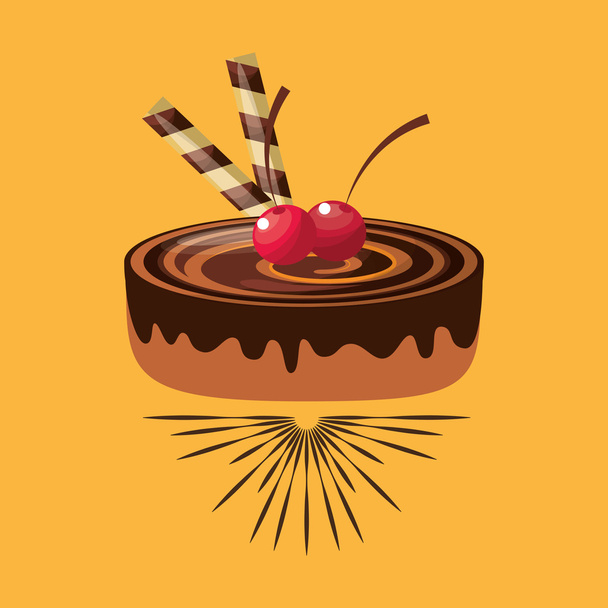delicious cake baked goods - Vector, Image
