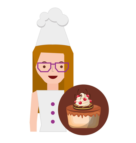 chef character baked goods - Vector, Image