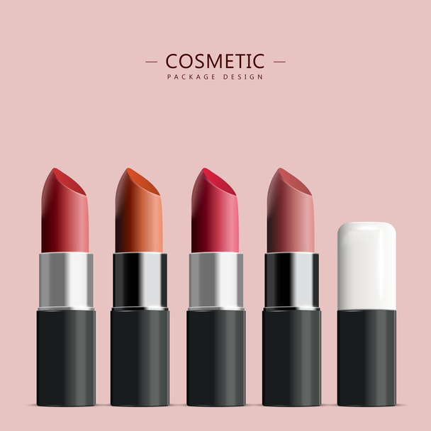 Fashion lipstick package collection - Вектор,изображение
