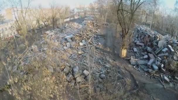 Remains of old building after demolish  - Πλάνα, βίντεο