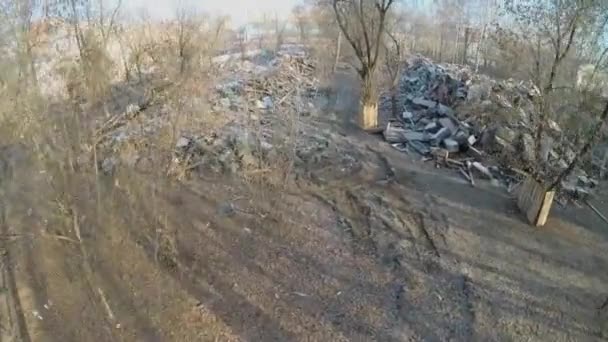 Debris of old building after wrecking  - Footage, Video