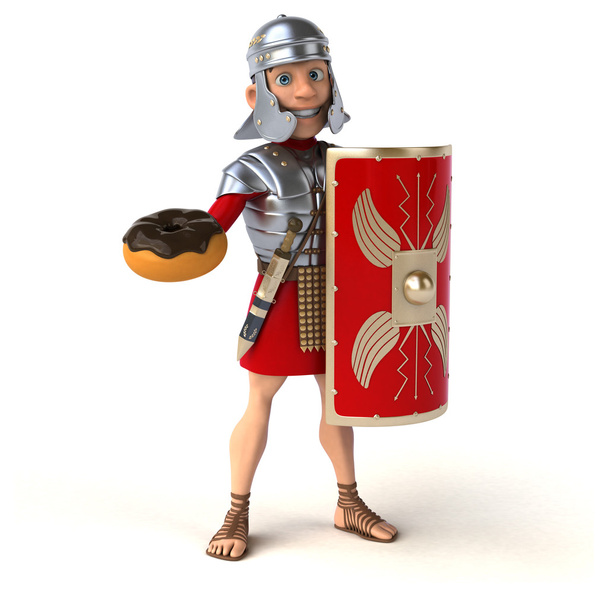 Roman soldier holding donut - Fotografie, Obrázek