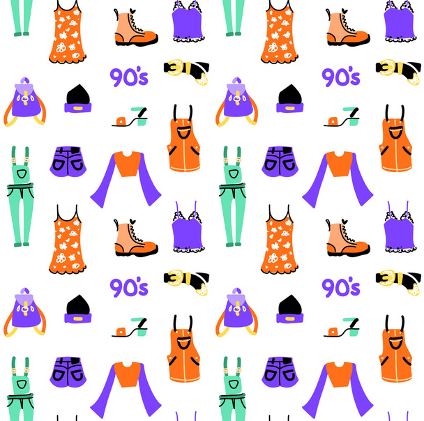 90s fashion seamless pattern. - Vector, Image