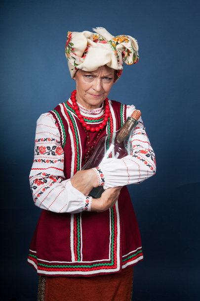 The old woman in the Ukrainian national costume - Photo, Image