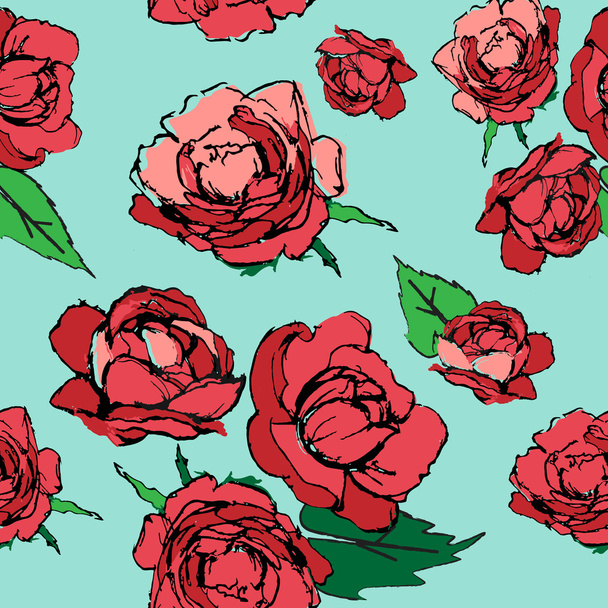 Rose vector, textile pattern for girl - Vetor, Imagem