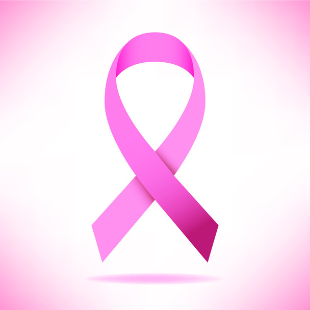 Pink ribbon breast cancer awareness symbol - Vector, Image