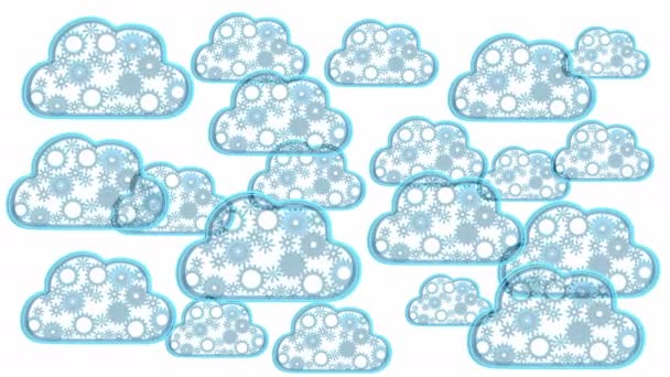 Cloud computingu téma smyčky - 3d vykreslení - Záběry, video