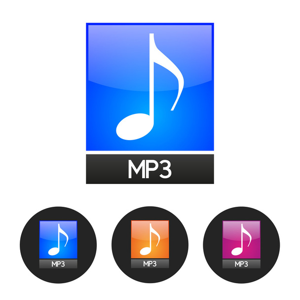 Vector mp3 music icon set - Vettoriali, immagini