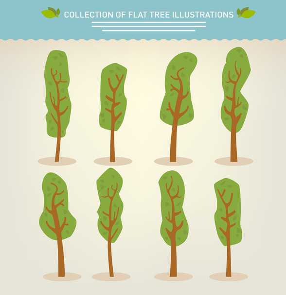 Kolekce ručně kreslených stromů - Vektor, obrázek