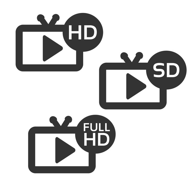 black video buttons - Vector, Image