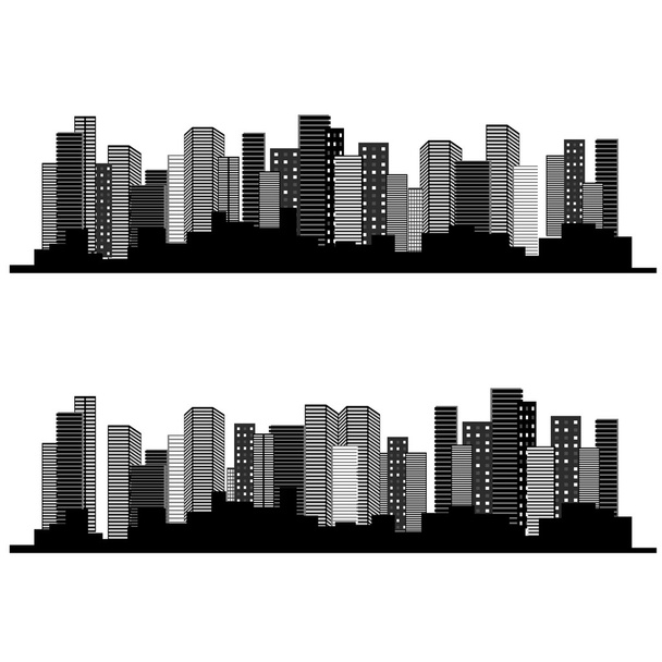 αστικό περιβάλλον εμπορικών κτιρίων - Διάνυσμα, εικόνα