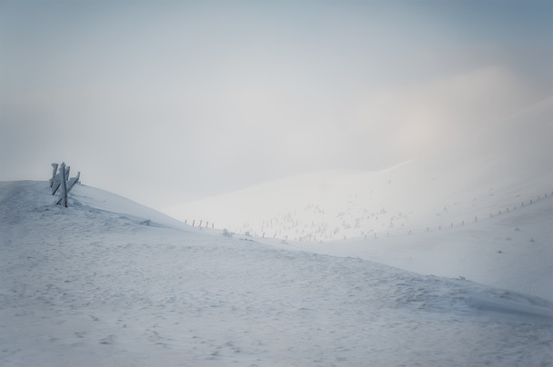 winter background. mountain hill covered by snow - Valokuva, kuva