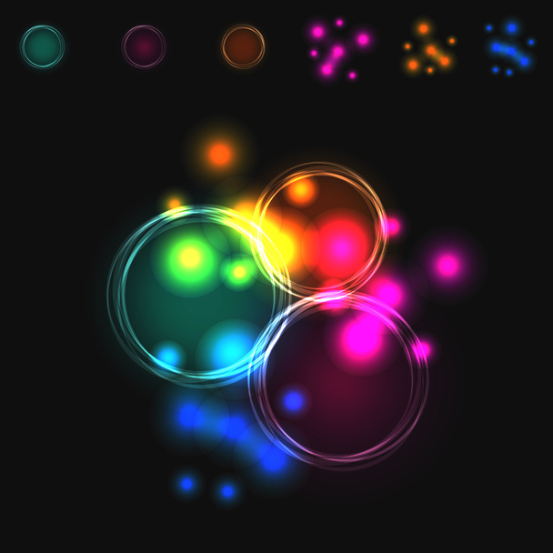 Abstract vector blurred colorful intersecting circles. - Διάνυσμα, εικόνα