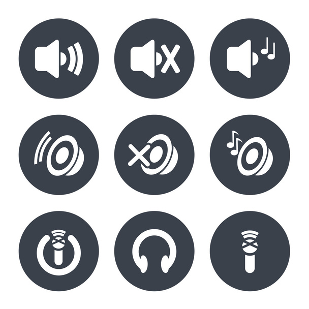 set of sound icons - Wektor, obraz