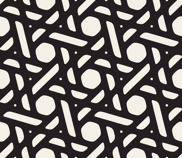 Vector Seamless Black and White Geometric Pattern - Вектор, зображення