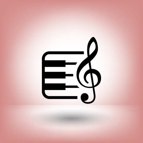 Pictograph of music key and keyboard - Vector, imagen