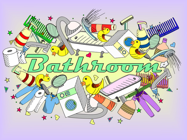 浴室のベクトル図 - ベクター画像