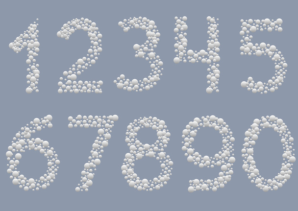 White Snowy numbers - Vector, Image