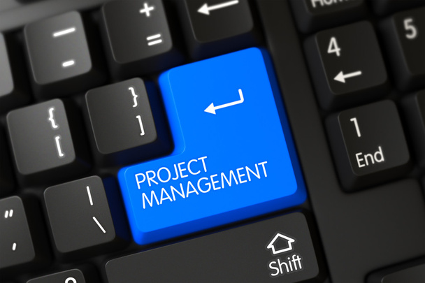 Project Management - Computer Keypad. 3D. - Photo, Image