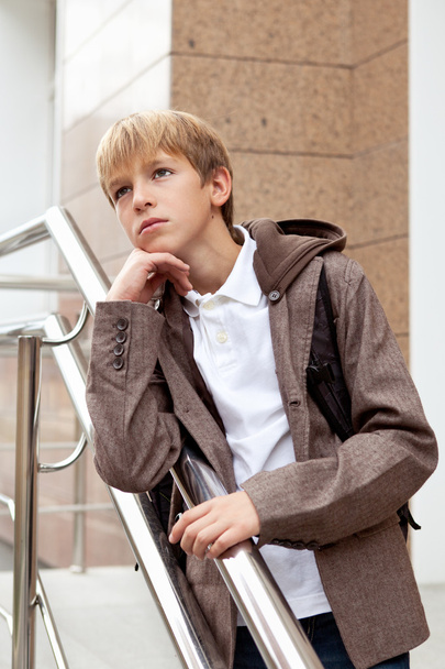 Portrait of sad teenager outdoor - Foto, Imagem