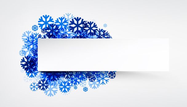 Winter banners with blue snowflakes - Vektor, obrázek
