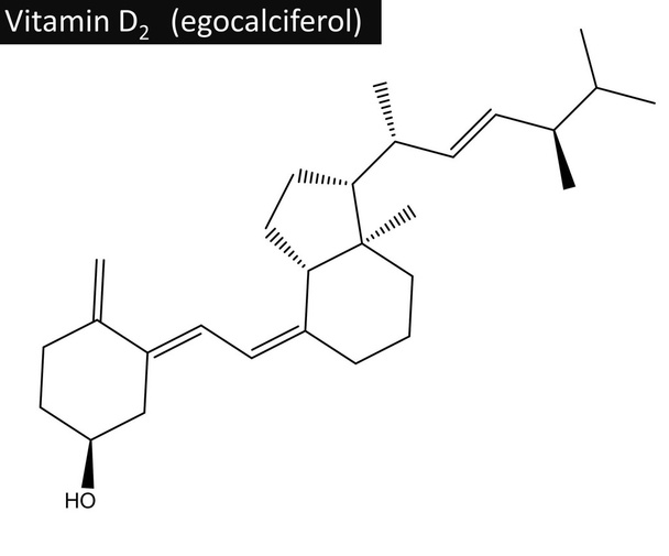 Structure moléculaire de l'ergocalciférol (vitamine D2
) - Photo, image
