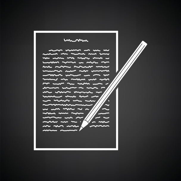 Sheet with text and pencil icon - Vektori, kuva