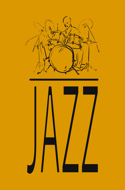 Jazz drummer. - Vector, Image