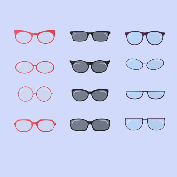 Set of custom glasses isolated. - Vector, Image