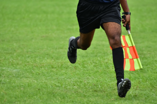 Assistant referee in soccer play - Фото, зображення