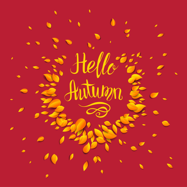 Autumn red background - Vector, Image