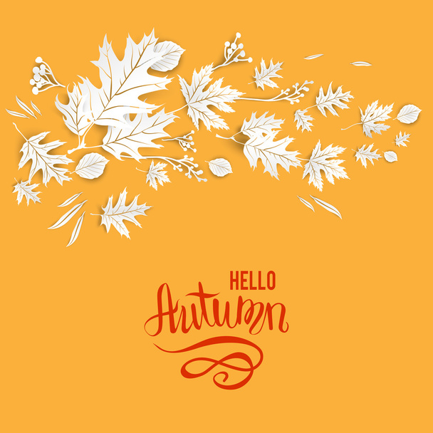 Autumn leaves card - Vecteur, image