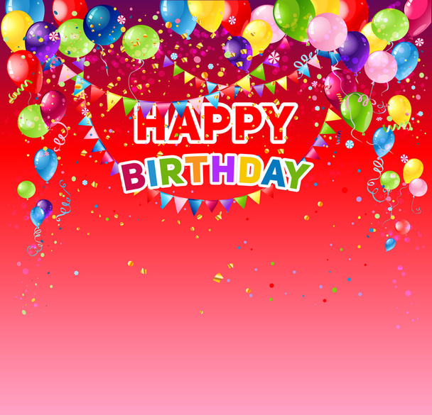 Red birthday card - Vector, Image